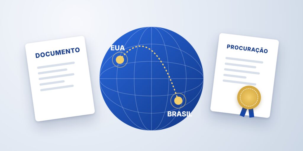 Globo ligando EUA e Brasil com documentos