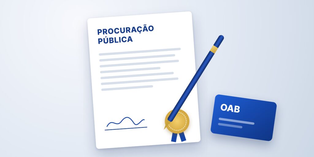 Procuração pública com assinatura e carteira OAB